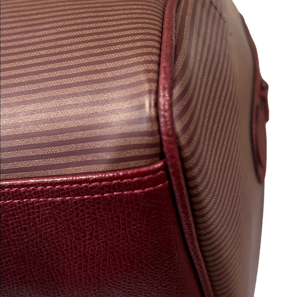 Yves Saint Laurent Burgundy Textured Satchel Boston Bag with Gold Hardware - Picture 13 of 14